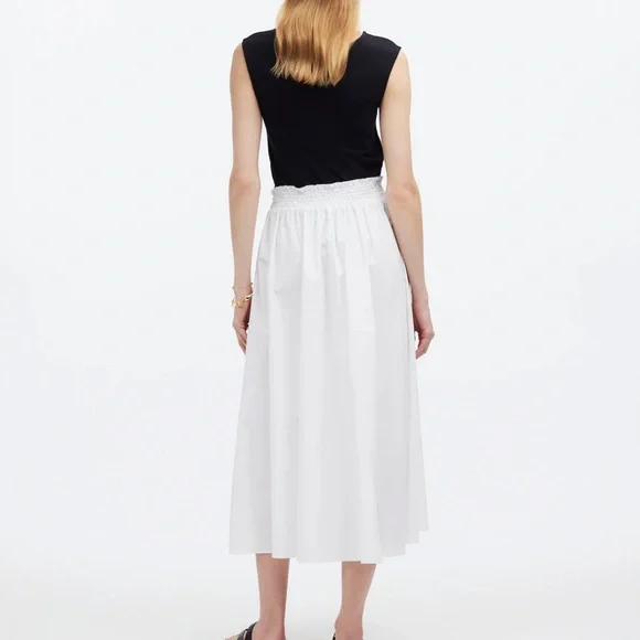 Madewell Pull-On Paperbag Midi Skirt - Picture 2 of 7